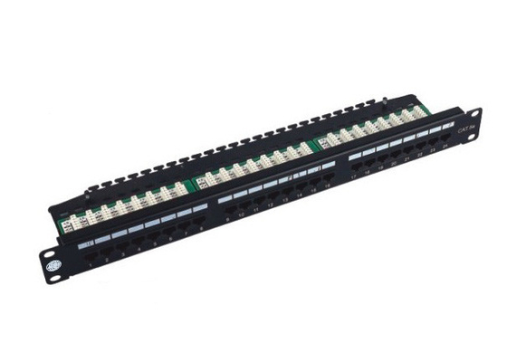 UTP Patch Panel 24 Port Cat6 , Cold Roll Steel 19" IDC Krone Cat6 Patch Panel