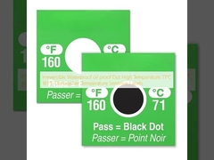 अपरिवर्तनीय जलरोधक तेल प्रतिरोधी डॉट उच्च तापमान 71°C 161°F डिशवॉशर तापमान संवेदनशील लेबल