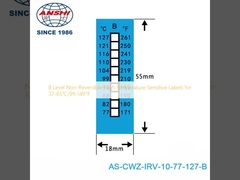 8 स्तर गैर-वापसी योग्य उच्च तापमान संवेदनशील लेबल 37-65°C/99-149°F के लिए