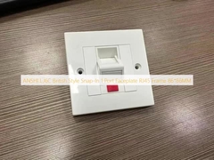 ANSHI LJ6C ब्रिटिश स्टाइल स्नैप-इन 1 पोर्ट फेसप्लेट RJ45 फ्रेम 86*86MM