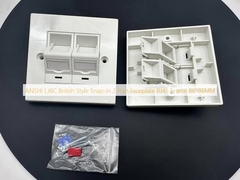 ANSHI LJ6C ब्रिटिश स्टाइल स्नैप-इन 2 पोर्ट फेसप्लेट RJ45 फ्रेम 86*86MM
