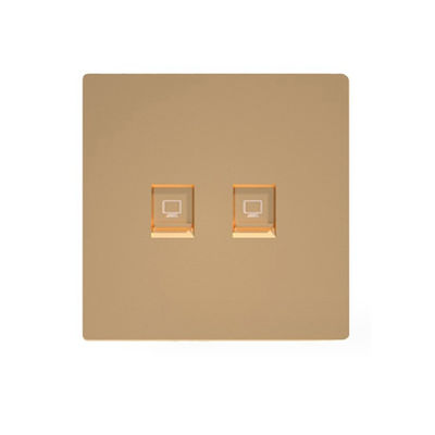 ANSHI 86 Type 2 Ports Face Plate With Gold Spraying & With Shutter