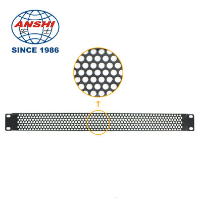 19 Inch 1U Detachable Ventilated Rack Panel With Round Cooling Holes, Dustproof Blank Baffle For Telecom Cabinet Cable Management