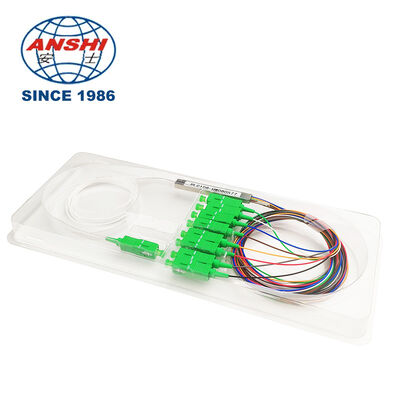 Fiber Optic PLC Splitter 1*8 Steel Tube FTTH 1x8 SCAPC Single Mode PLC Splitter with POE/GSM Support Mini Type Fiber Optic
