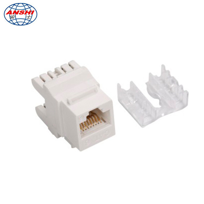 RJ45 180 डिग्री CAT6 CAT6A UTP कीस्टोन जैक जिसमें गोल्ड प्लेटेड फॉस्फोर ब्रॉन्ज़ पिन हैं