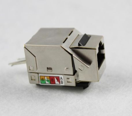 RJ45 कीस्टोन जैक CAT5E CAT6 CAT6A धातुई रंग में शील्डेड कीस्टोन जैक