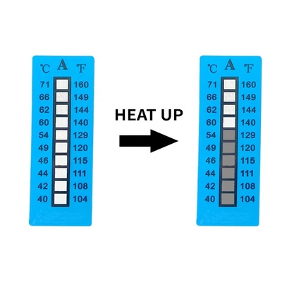 अपरिवर्तनीय 40-71°C 104-160°F 10 स्तर उच्च तापमान संवेदनशील लेबल