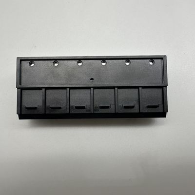 CAT5e/CAT6/CAT6A पैच पैनल फ्रंट पैनल एडाप्टर 6 स्लॉट RJ45 कीस्टोन UTP ब्लैक के लिए
