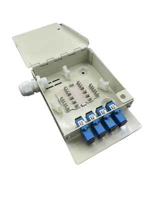 4 Port Indoor FTTH Wall Mount and Desktop Fiber Optic Distribution Box with SC/UPC Adapter