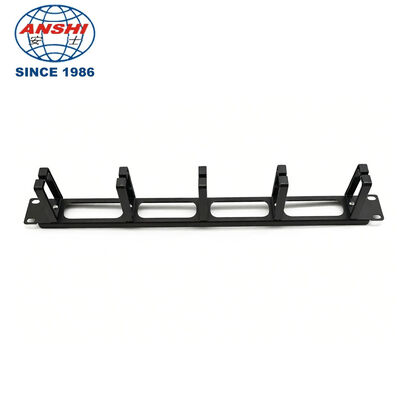 नेटवर्क केबल प्रबंधन के लिए 5 रिंग के साथ 1U ऊंचाई 19 इंच रैक माउंट करने योग्य क्षैतिज केबल प्रबंधक