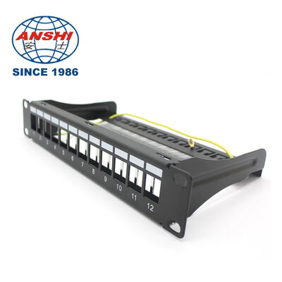 19 Inch 32 Port Empty STP FTP Shielded RJ45 Patch Panel CAT5E CAT6 Rack Mount Network Distribution Panel
