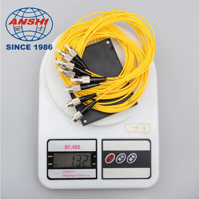 FTTH Network ABS Box Type 1x8 PLC Fiber Optic Splitter, UPC Polished, Custom SC LC FC Optical Connectors