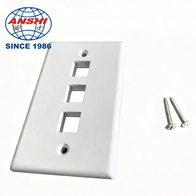 ANSHI 120 प्रकार US मानक दीवार माउंट चेहरा प्लेट, 3 पोर्ट RJ45 RJ11