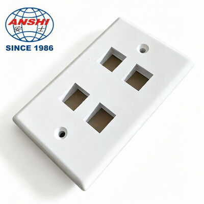 ANSHI 120 प्रकार US मानक वॉल माउंट फेस प्लेट, 4 पोर्ट RJ45 RJ11 दूरसंचार उत्पाद